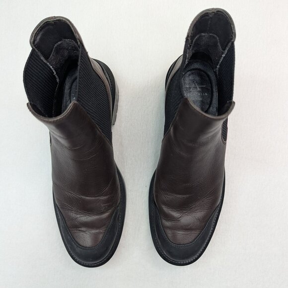 Aquatalia Men’s Size 5.5 Brown Leather Chelsea Boots | Waterproof Lug Sole Italy main image 8